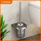 卡贝浴室马桶刷无死角洗厕所刷子套装 挂墙卫生间家用太空铝壁挂式