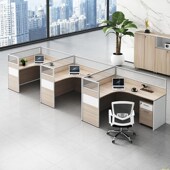 速发职员办公桌4 6人位公公室员工桌屏风工作人四位卡位办办桌椅