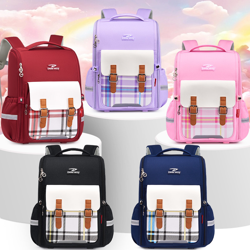 德尔惠新款英伦风小学生书包D04BF