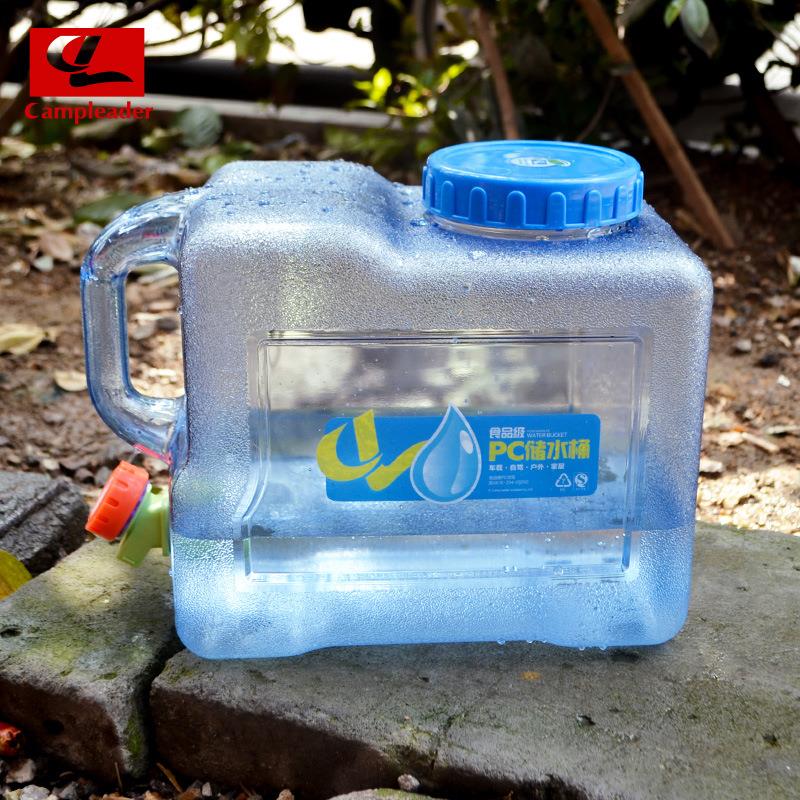户外装备四方PC车载水桶加厚带龙头自驾游车用便携式水桶 8L