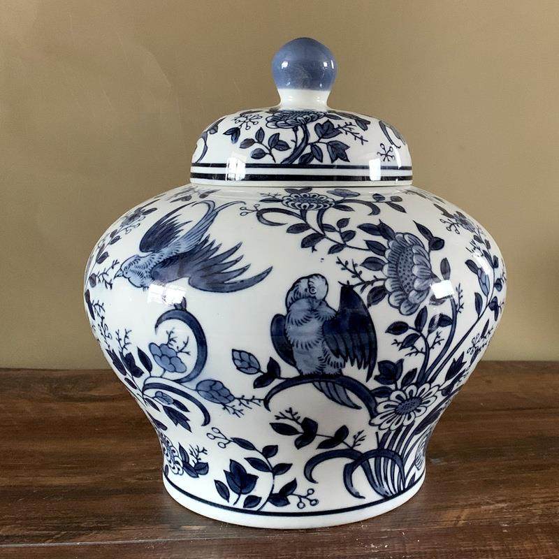 青花瓷花瓶插花陶罐带盖客厅中式仿古花瓶玄关装饰陶瓷摆件储物罐,橡塑材料及制品,工业陶瓷,淘宝优惠券,粉丝福利购,淘宝优惠卷