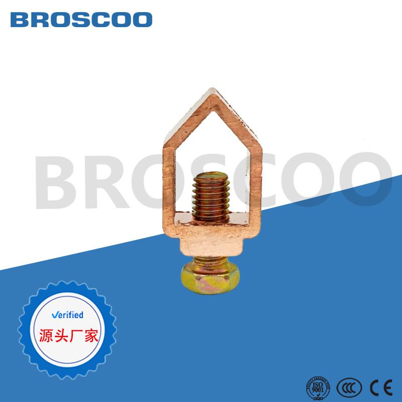 扁带夹防雷接地棒线夹铝镀紫铜接地线夹A型G型夹镀铜接地棒夹
