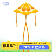 潍坊2026新型创意高颜值橙子风筝儿童专用3岁男女孩微风易飞带线