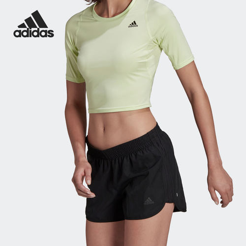 Adidas/阿迪达斯正品RN FAST CROP女子运动短款跑步T恤HB9261
