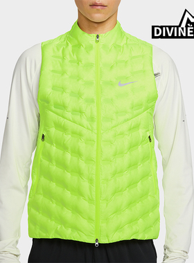 Nike/耐克正品秋冬男士无袖拉链羽绒拼接拒水跑步马甲FB7543-702