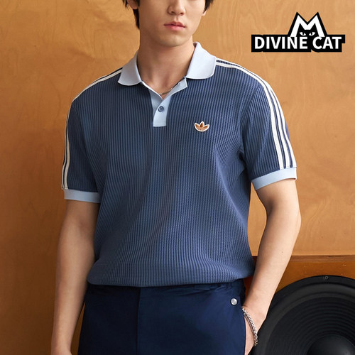 Adidas/阿迪达斯正品三叶草男士针织华夫格运动休闲POLO衫KX1230