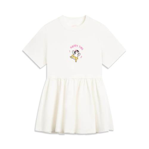 李宁正品运动生活系列女小童舒适透气百搭运动休闲连衣裙YSKV114