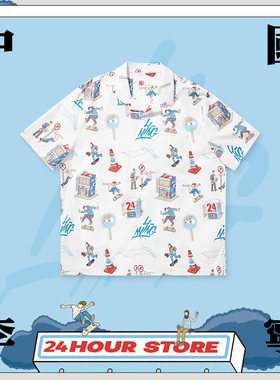 李宁正品X Phil Hackett联名系列男子时尚宽松休闲衬衫ASHU035