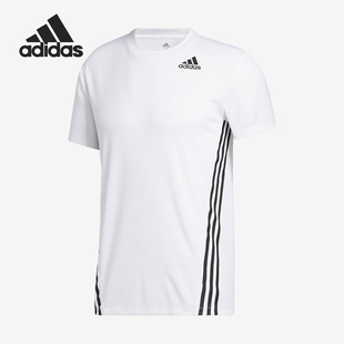 Adidas 男子透气圆领训练运动短袖 T恤 GJ2696 阿迪达斯正品