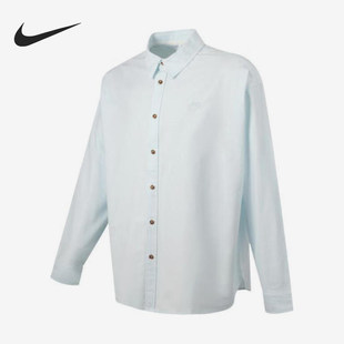 Nike/耐克正品2025新款男士透气休闲翻领长袖衬衫HM9591-474