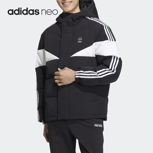 Adidas/阿迪达斯正品Neo冬季新款男女l连帽时尚羽绒服HN7203