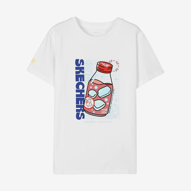 Skechers/斯凯奇正品夏季新款儿童运动时尚印花套头短袖T恤