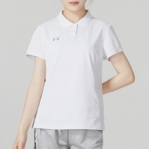 UA/安德玛正品新款女士翻领针织经典简约短袖POLO衫23500510-100