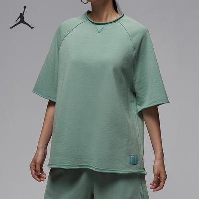 Nike/耐克正品JORDAN女士宽松针织透气运动短袖IB9851-017