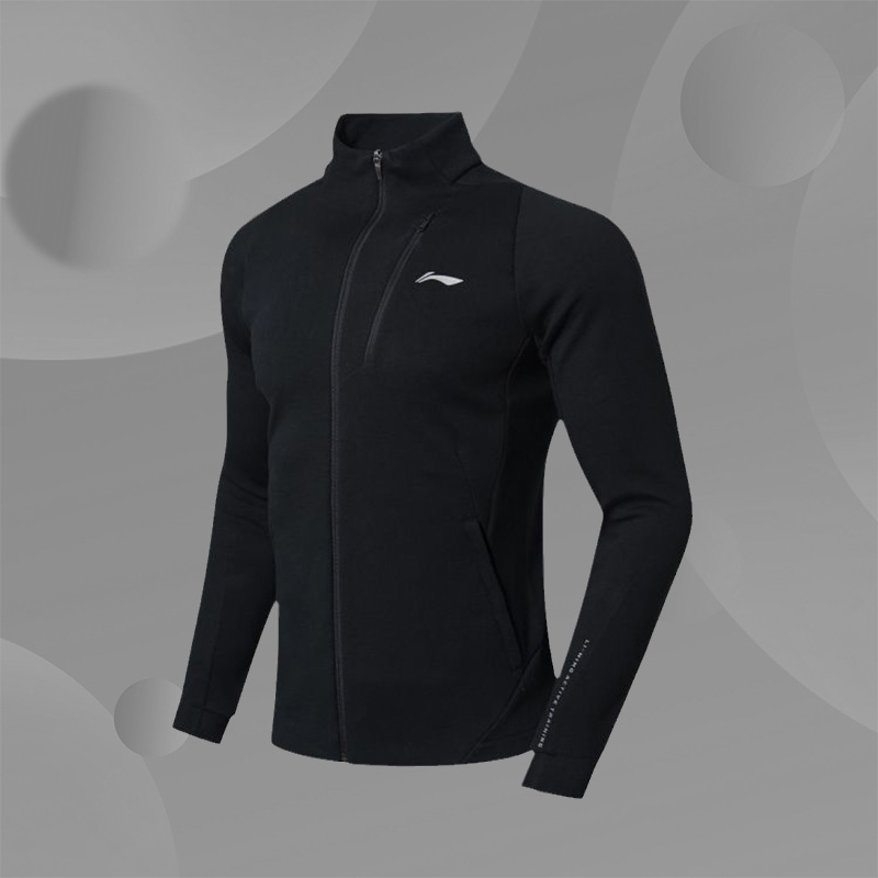 LINING李宁正品18冬季训练系列 男子 开衫无帽加绒卫衣AWDN865