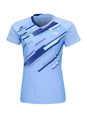 李宁正品羽毛球系列女子舒适休闲百搭运动训练短袖T恤AAYV034-3