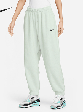 Nike/耐克正品2025女士束脚运动高腰抓绒保暖长裤DV7097-014