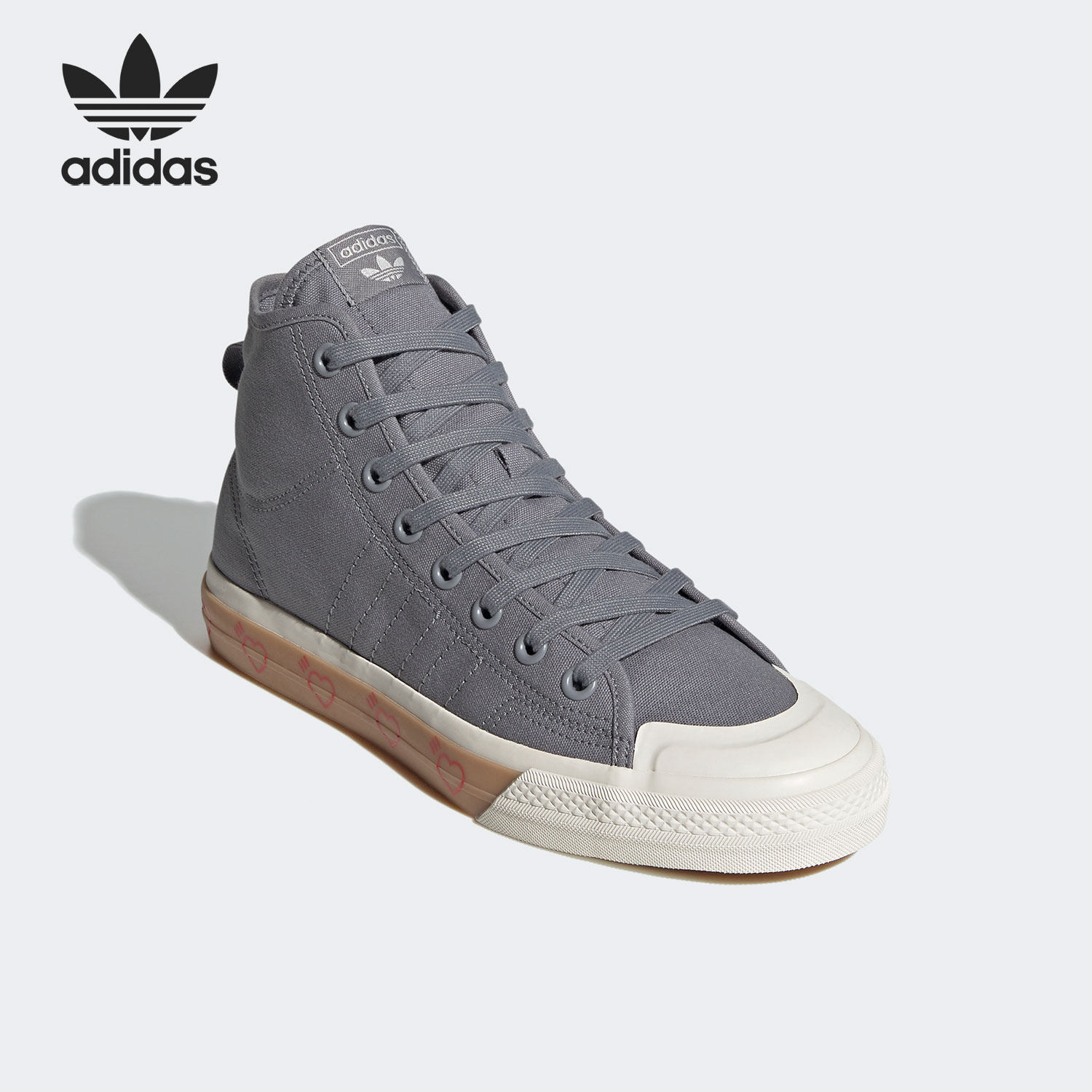 Adidas/阿迪达斯正品X HUMAN MADE 联名爱心高帮休闲帆布鞋FY5187
