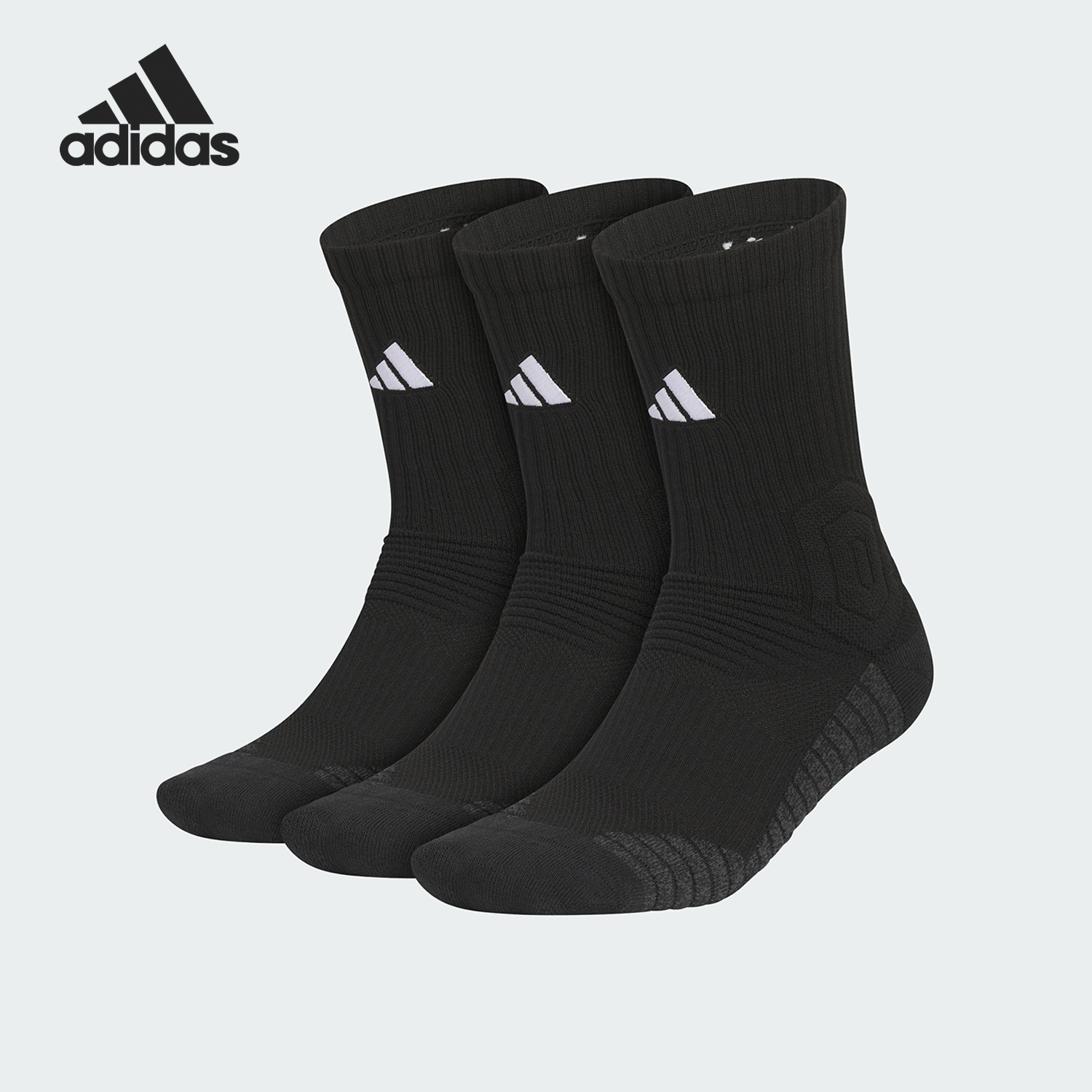 Adidas/阿迪达斯正品2025新款男女针织运动袜三双装KE7806