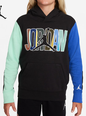 Nike/耐克正品JORDAN大童连帽宽松运动卫衣套头衫DO5349-010