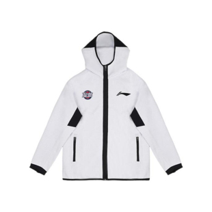 李宁正品 CBA系列广州队男子连帽拉链运动训练夹克外套AWDTD49