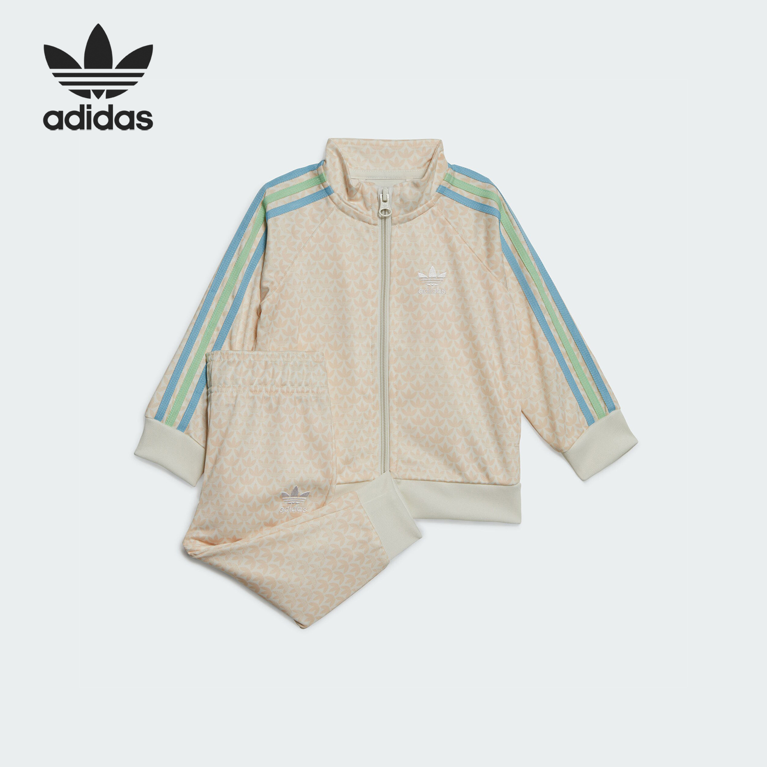 Adidas/阿迪达斯正品TRACKSUIT婴童立领运动长袖套装IB8609
