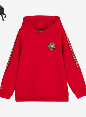 Skechers/斯凯奇正品男童针织休闲连帽套头卫衣L123B005