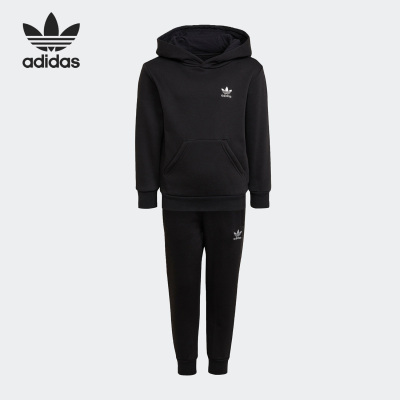 Adidas/阿迪达斯正品三叶草小童新款连帽运动长袖套装HK2958