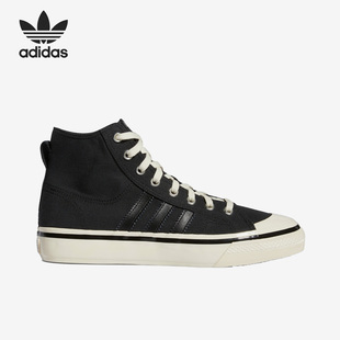板鞋 三叶草NIZZA男女高帮帆布鞋 GX8488 阿迪达斯正品 Adidas