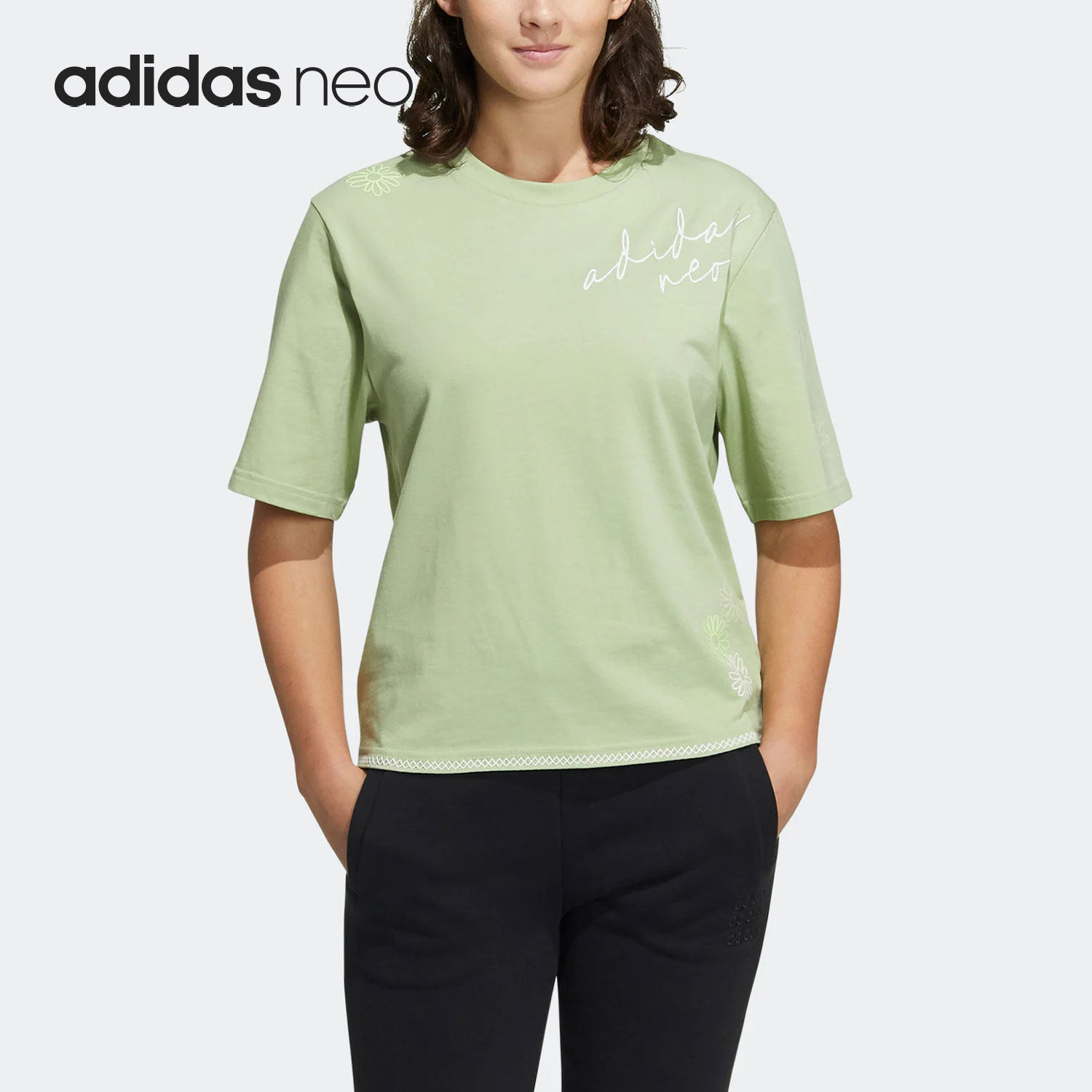 Adidas/阿迪达斯正品neo 当季新款休闲女子运动T恤HF7316,运动服/休闲服装,运动T恤,淘宝优惠券,粉丝福利购,淘宝优惠卷