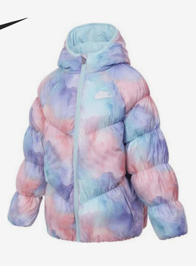 Nike/耐克正品冬季大童保暖连帽短款晕染羽绒服HQ8614-986