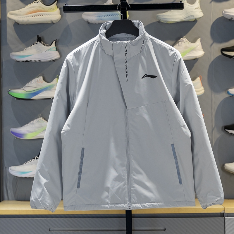 李宁正品2025新款男子时尚运动训练保暖拉链立领棉服AJMV145-2