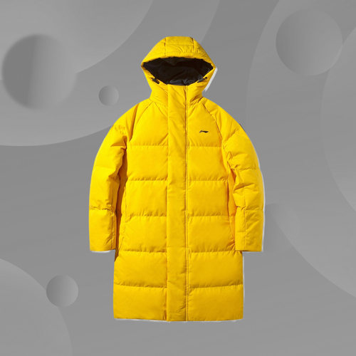 李宁童装长款羽绒服女小大童3-12岁休闲冬季白鸭绒运动服AYMQ446