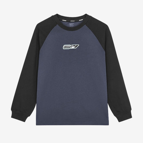 Skechers斯凯奇正品kids儿童字母圆领插肩长袖T恤L125K006-007D