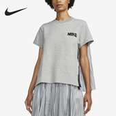 T恤CV5716 Sacai女士后背褶皱拼接圆领短袖 063 耐克正品 Nike
