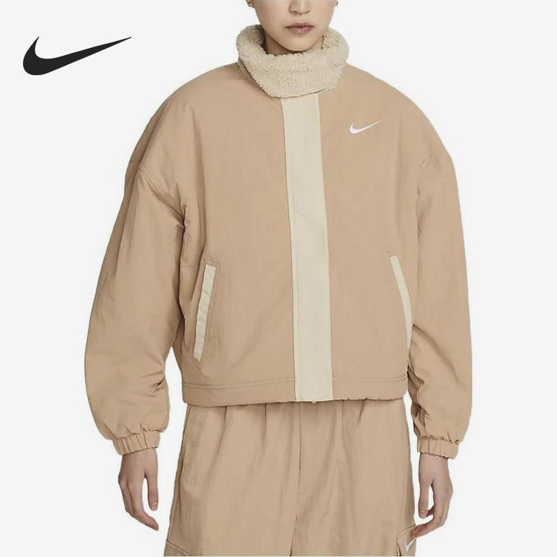 Nike/耐克正品2025女士立领加绒宽松运动夹克外套DQ6847-200