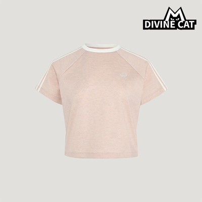 Adidas/阿迪达斯正品三叶草女士针织短款时尚修身日常T恤KY8480