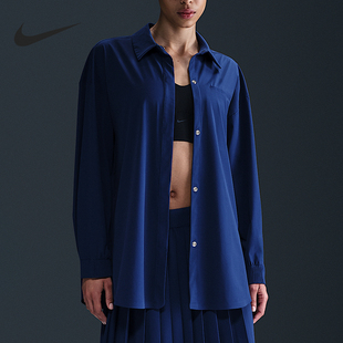 Nike/耐克正品2025 Dri-FIT女士休闲运动宽松衬衫HM8385-455