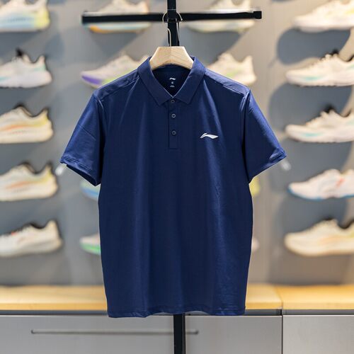 李宁正品2026新款男子柔软舒适百搭休闲翻领短袖POLO衫APLW517-3