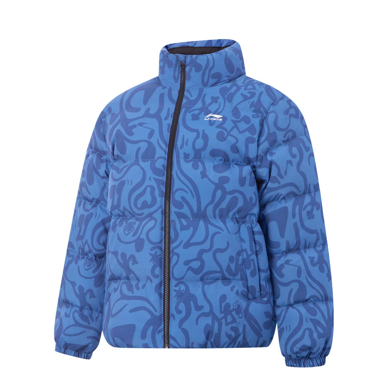 李宁正品2025冬季男大童宽松鸭绒保暖时尚休闲短羽绒服YYMV063