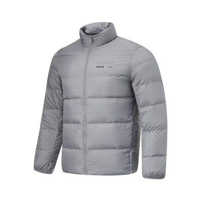 李宁正品健身系列男子轻薄保暖纯色立领短款运动羽绒服AYMT249-5