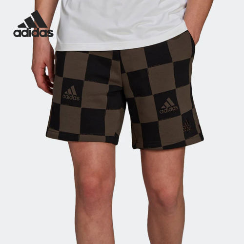 Adidas/阿迪达斯正品当季新款棋盘格男女运动短裤HU0299