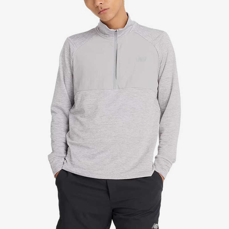 New Balance/NB正品2025新款男子舒适透气半拉链卫衣MT43204-AG