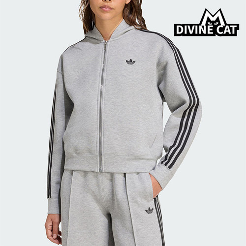 Adidas/阿迪达斯正品三叶草女士连帽宽松短款日常休闲外套JY2620