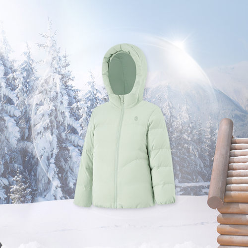 李宁正品运动生活系列女小童防泼水保暖短款连帽羽绒服YYMU020