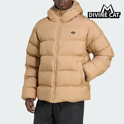 Adidas/阿迪达斯正品三叶草男士运动连帽保暖梭织面包棉服JX4121