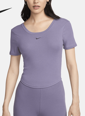 Nike/耐克正品Sportswear女士圆领训练弹力短袖T恤FN3665-509
