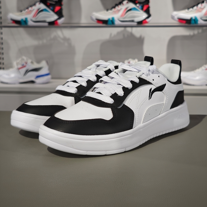 李宁正品新款男子百搭时尚运动透气小白鞋系带低帮板鞋 AGCT147-5