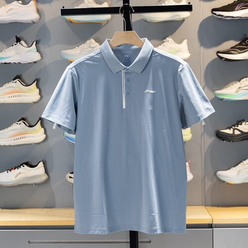李宁正品羽毛球系列男女同款时尚潮流翻领短袖POLO衫APLV485-3