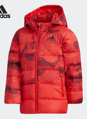 Adidas/阿迪达斯正品 冬季小童LK J AOP DOWN J短款羽绒服 EH4140